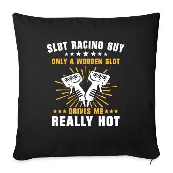Slot Car Racing Slot Race - Sofa pillowcase 17,3'' x 17,3'' (45 x 45 cm) - black - Front