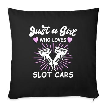 Slot Car Racing Slot Race - Sofa pillowcase 17,3'' x 17,3'' (45 x 45 cm) - black - Front