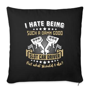 Slot Car Racing Slot Race - Sofa pillowcase 17,3'' x 17,3'' (45 x 45 cm) - black - Front