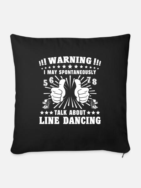 Line Dancing Line Dance - Sofakissenbezug 45 x 45 cm - Schwarz