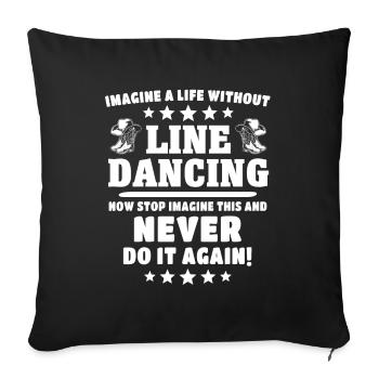 Line Dancing Line Dance - Sofa pillowcase 17,3'' x 17,3'' (45 x 45 cm) - black - Front