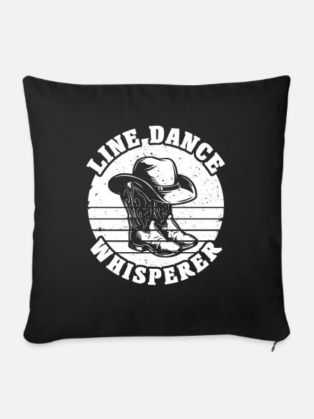 Line Dancing Line Dance - Sofakissenbezug 45 x 45 cm - Schwarz