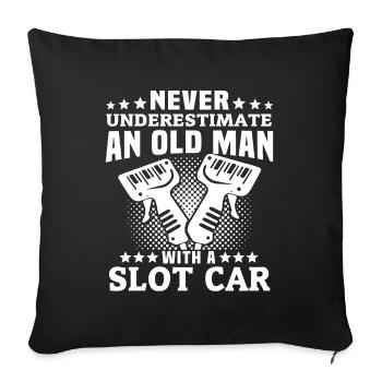 Ne sous-estimez jamais le conducteur de voiture à sous - Housse de coussin décorative 45 x 45 cm - noir - Devant