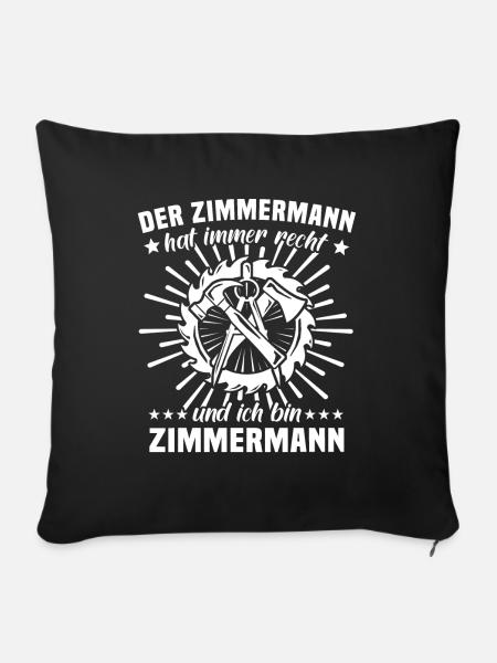 Zimmermann Beruf Zimmerer - Sofakissenbezug 45 x 45 cm - Schwarz