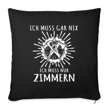 Zimmermann Zimmerer - Sofakissenbezug 45 x 45 cm - Schwarz - Vorne