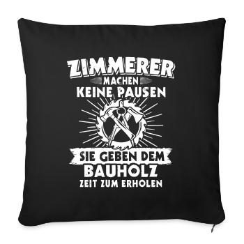 Zimmermann Zimmerer - Sofakissenbezug 45 x 45 cm - Schwarz - Vorne