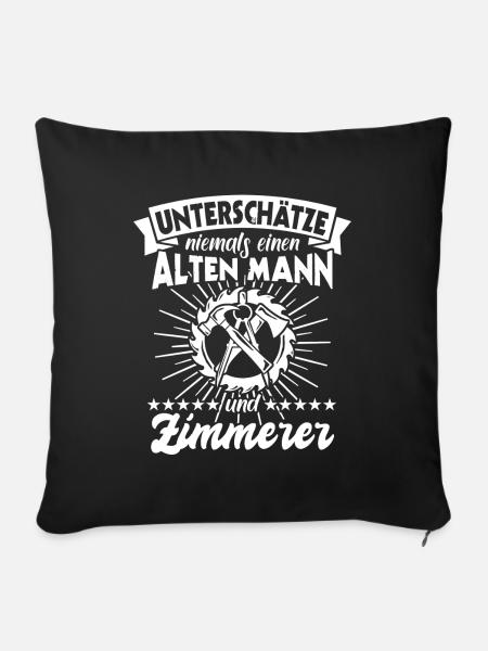 Zimmermann Zimmerer - Sofakissenbezug 45 x 45 cm - Schwarz