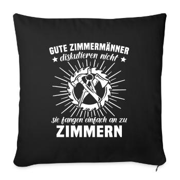 Zimmermann Zimmerer - Sofakissenbezug 45 x 45 cm - Schwarz - Vorne