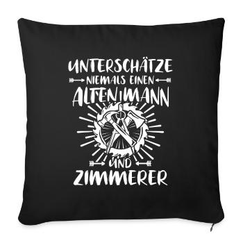 Zimmermann Zimmerer - Sofakissenbezug 45 x 45 cm - Schwarz - Vorne
