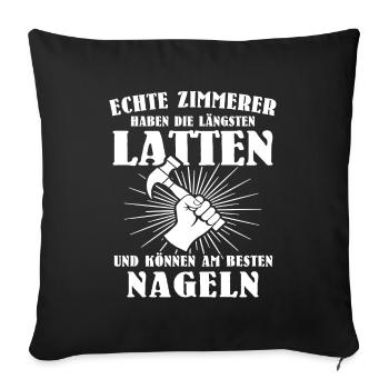Zimmermann Zimmerer - Sofakissenbezug 45 x 45 cm - Schwarz - Vorne