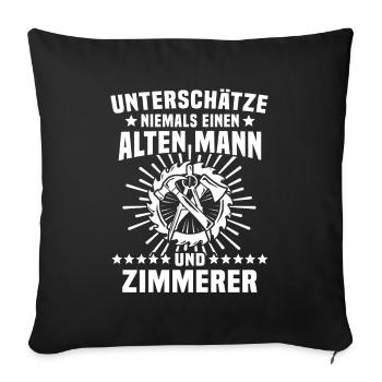 Zimmermann Zimmerer - Sofakissenbezug 45 x 45 cm - Schwarz - Vorne
