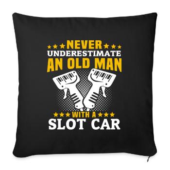 Slot Car Racing Old Man - Housse de coussin décorative 45 x 45 cm - noir - Devant