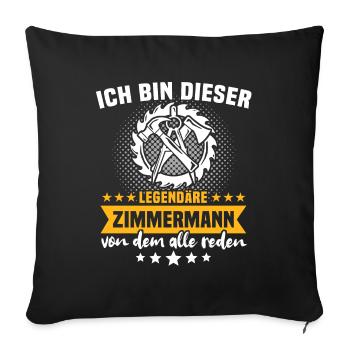 Zimmermann Job Zimmerer - Sofakissenbezug 45 x 45 cm - Schwarz - Vorne