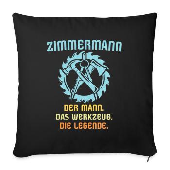 Zimmermann Job Zimmerer - Sofakissenbezug 45 x 45 cm - Schwarz - Vorne