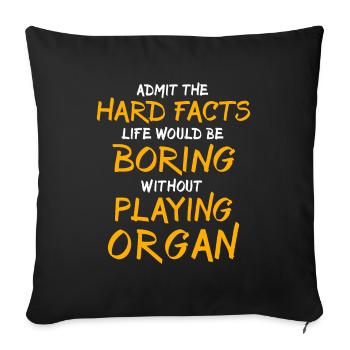 Organiste Orgue organiste - Housse de coussin décorative 45 x 45 cm - noir - Devant