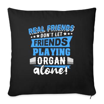 Organiste Orgue organiste - Housse de coussin décorative 45 x 45 cm - noir - Devant