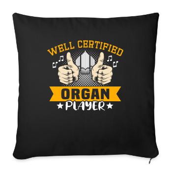 Organiste Orgue organiste - Housse de coussin décorative 45 x 45 cm - noir - Devant