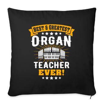 Organist Orgelspieler Orgel - Sofakissenbezug 45 x 45 cm - Schwarz - Vorne