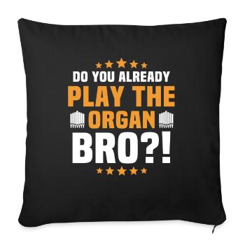 Organist Organist Organ - Sofa pillowcase 17,3'' x 17,3'' (45 x 45 cm) - black - Front