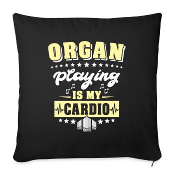 Organist Organist Organ - Sofa pillowcase 17,3'' x 17,3'' (45 x 45 cm) - black - Front