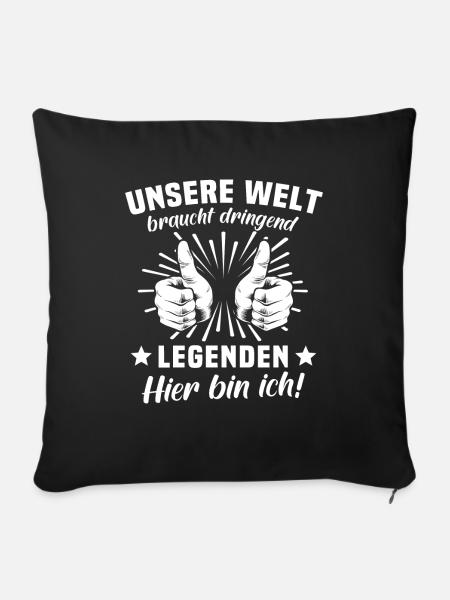 Legende Legenden - Sofakissenbezug 45 x 45 cm - Schwarz