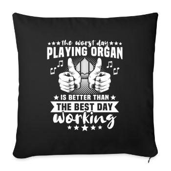 Organiste Orgue organiste - Housse de coussin décorative 45 x 45 cm - noir - Devant
