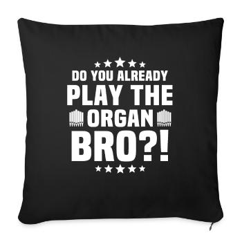 Organiste Orgue organiste - Housse de coussin décorative 45 x 45 cm - noir - Devant