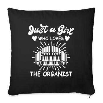 Organist Orgelspieler Orgel - Sofakissenbezug 45 x 45 cm - Schwarz - Vorne