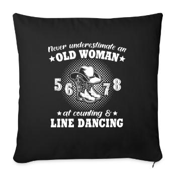 Line Dance Woman Line Dancing Women - Sofa pillowcase 17,3'' x 17,3'' (45 x 45 cm) - black - Front