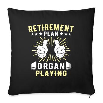 Organist Orgelspieler Orgel - Sofakissenbezug 45 x 45 cm - Schwarz - Vorne