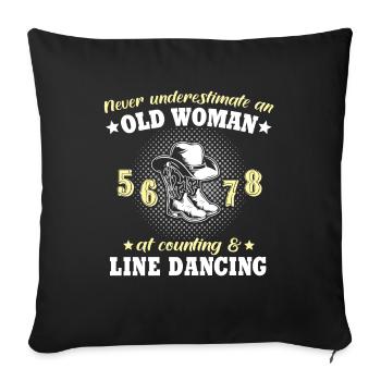 Sous-estimer Line Dance Woman - Housse de coussin décorative 45 x 45 cm - noir - Devant