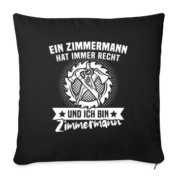 Zimmermann Zimmerer - Sofakissenbezug 45 x 45 cm - Schwarz - Vorne