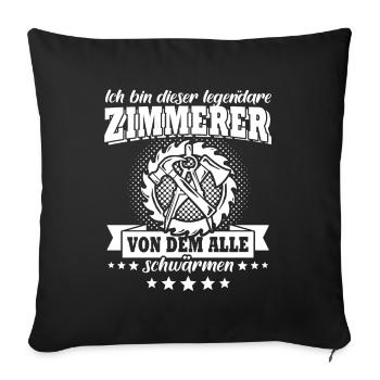 Zimmermann Zimmerer - Sofakissenbezug 45 x 45 cm - Schwarz - Vorne