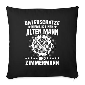 Zimmermann Zimmerer - Sofakissenbezug 45 x 45 cm - Schwarz - Vorne