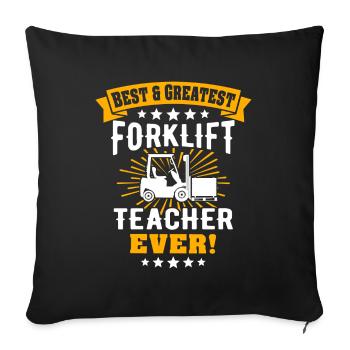 Forklift Driver Forklift Warehouse Forklift - Sofa pillowcase 17,3'' x 17,3'' (45 x 45 cm) - black - Front