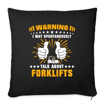 Forklift Forklift Driver Forklift - Sofa pillowcase 17,3'' x 17,3'' (45 x 45 cm) - black - Front
