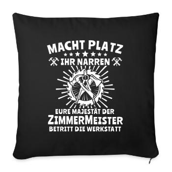 Zimmermann Zimmern Zimmerer - Sofakissenbezug 45 x 45 cm - Schwarz - Vorne