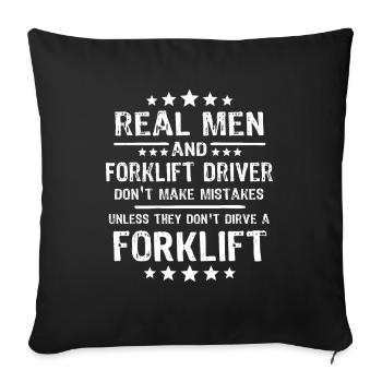 Forklift driver Forklift Forklift - Sofa pillowcase 17,3'' x 17,3'' (45 x 45 cm) - black - Front