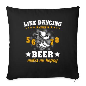 Line Dance - Sofakissenbezug 45 x 45 cm - Schwarz - Vorne