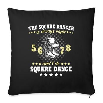 Line Dance Line Dancing - Sofa pillowcase 17,3'' x 17,3'' (45 x 45 cm) - black - Front