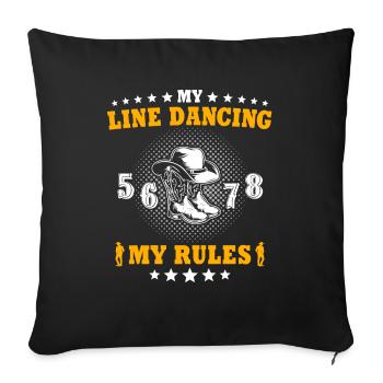 Line Dance - Sofakissenbezug 45 x 45 cm - Schwarz - Vorne