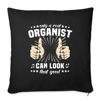 Organ player Organ Organist - Sofa pillowcase 17,3'' x 17,3'' (45 x 45 cm) - black - Front