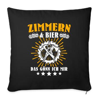 Zimmermann Zimmerer - Sofakissenbezug 45 x 45 cm - Schwarz - Vorne