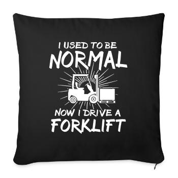 Forklift Driver Forklift Warehouse Forklift - Sofa pillowcase 17,3'' x 17,3'' (45 x 45 cm) - black - Front