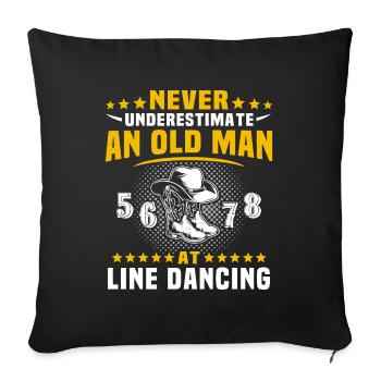 Sous-estimer Line Dance Man - Housse de coussin décorative 45 x 45 cm - noir - Devant
