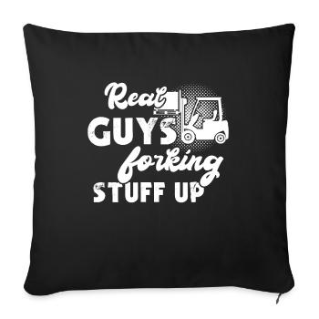 Forklift Forklift Forklift Driver - Sofa pillowcase 17,3'' x 17,3'' (45 x 45 cm) - black - Front