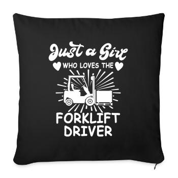 Forklift Forklift Forklift Driver - Sofa pillowcase 17,3'' x 17,3'' (45 x 45 cm) - black - Front