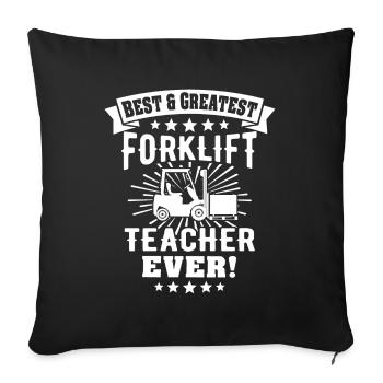 Forklift Forklift Forklift Driver - Sofa pillowcase 17,3'' x 17,3'' (45 x 45 cm) - black - Front