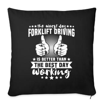 Forklift Forklift Forklift Driver - Sofa pillowcase 17,3'' x 17,3'' (45 x 45 cm) - black - Front