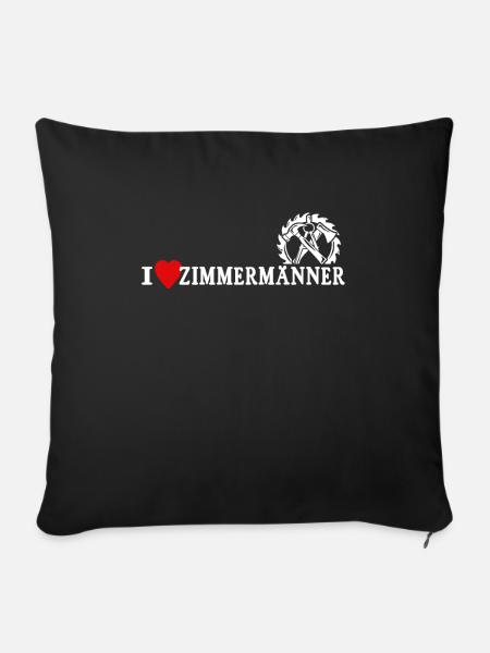 Zimmermann Liebe Zimmermänner - Sofakissenbezug 45 x 45 cm - Schwarz